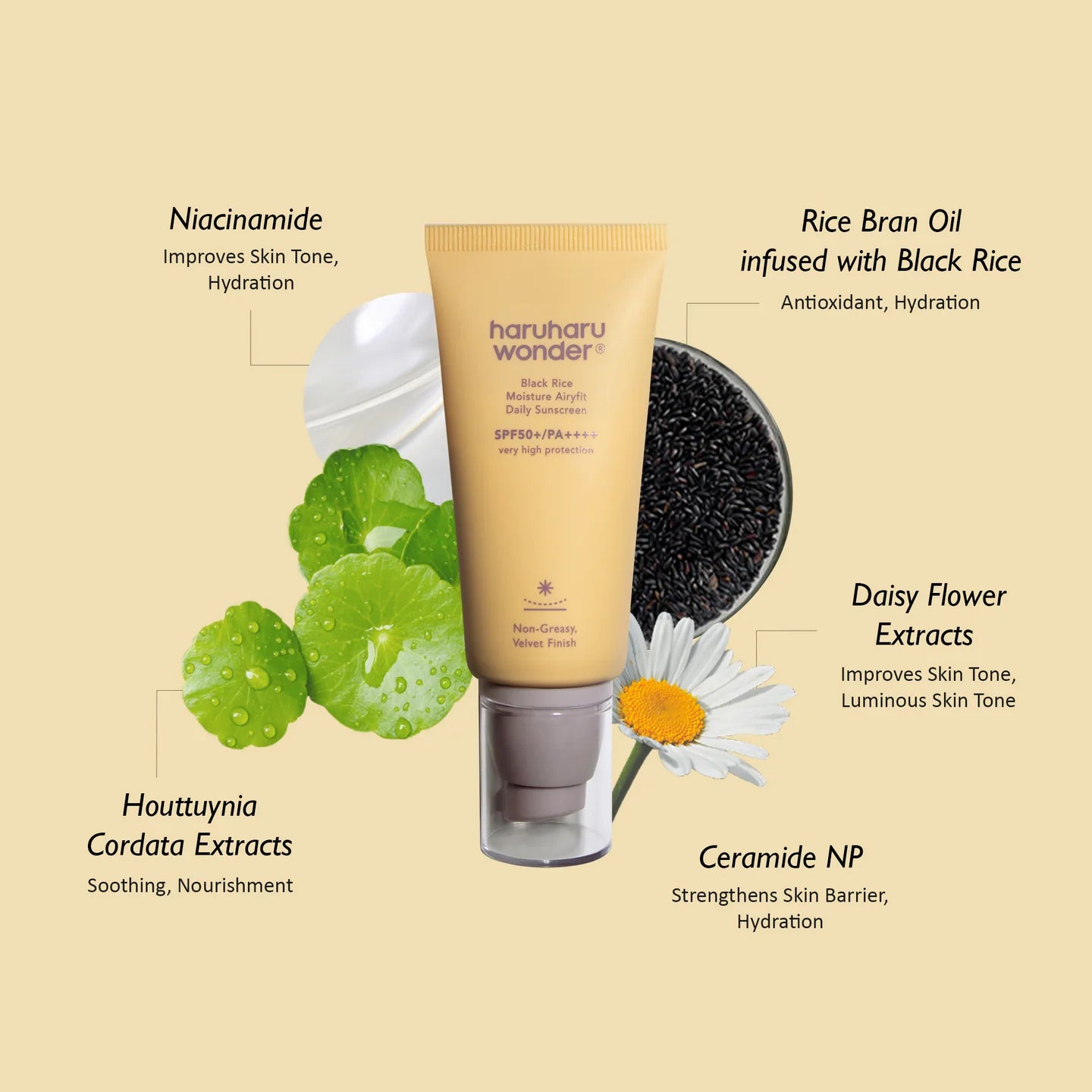 Haru Haru BLACK RICE moisture airyfit daily sunscreen SPF50+ PA 50ml