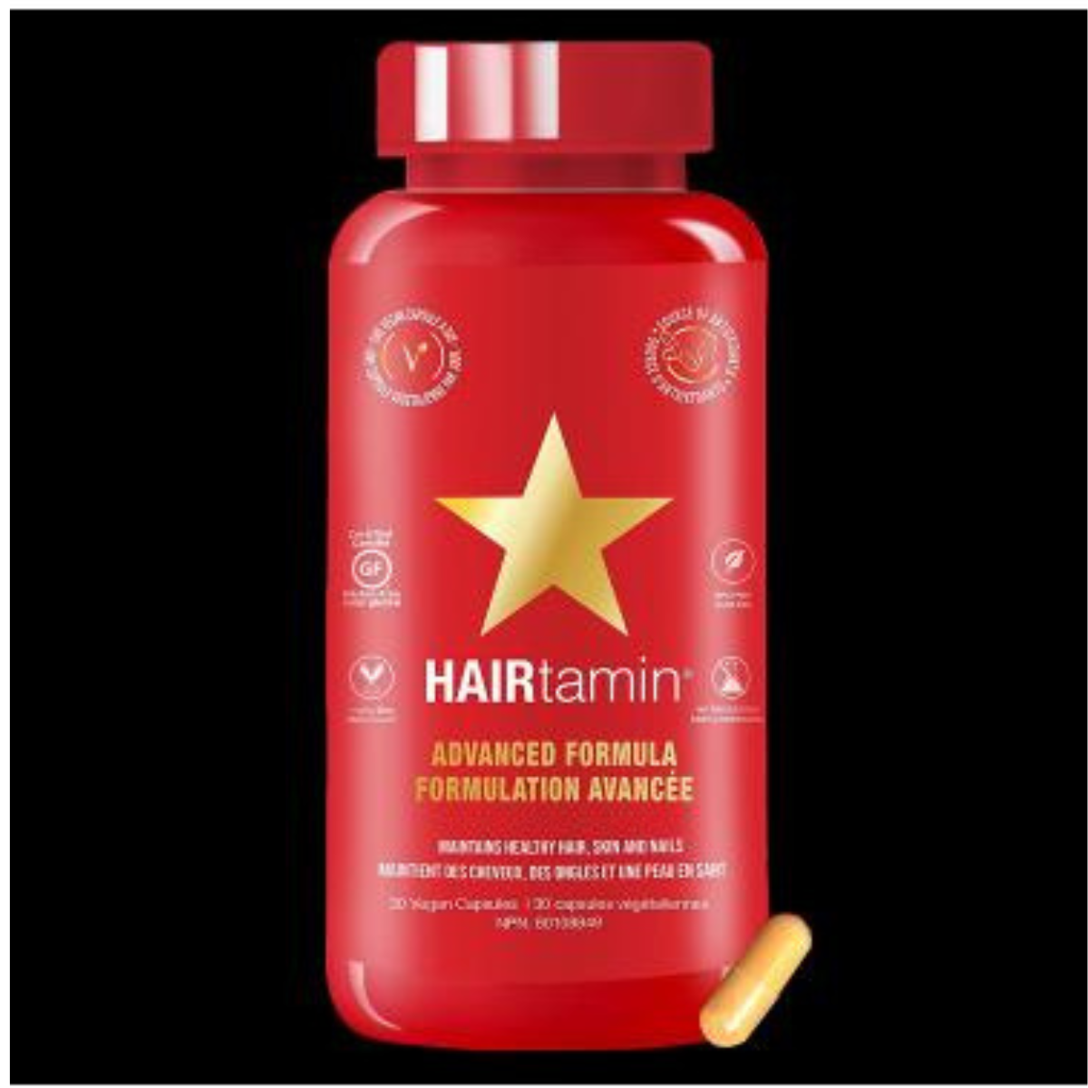 HAIRtamin Vegan Hair Vitamins for Faster Hair Growth, 30 capsules, Single Unit 1