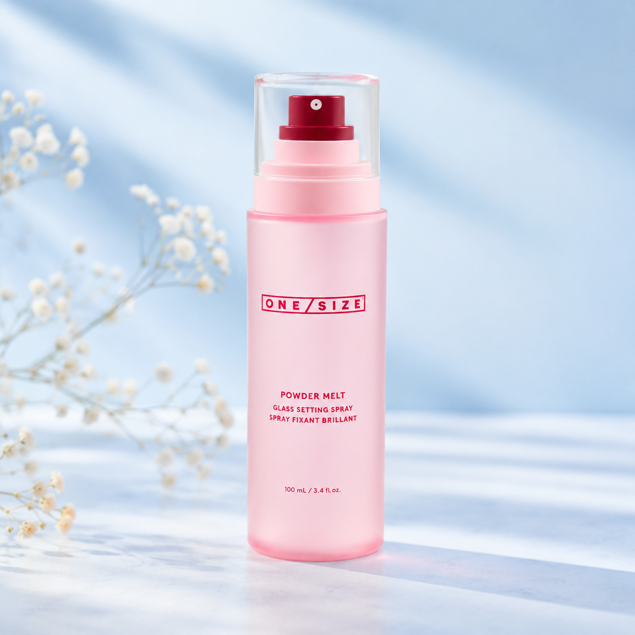 One size powder melt setting spray
