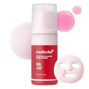medicube PDRN Pink Collagen Bubble Serum | Bubble-to-Glow Firming Serum with 99% Purity PDRN & Low-Molecular Collagen | Lightweight, Fast-Absorbing Bubble Texture for Radiant, Plump Skin | 3.21 fl.oz