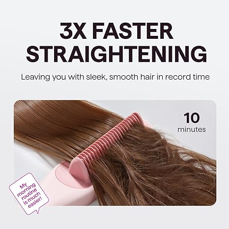 Wavytalk Pro Steam Hair Straightener Brush, Steamline Pro 3-in-1 Straightening Brush for Curly Hair, Fast Salon Results with Less Damage, Anti-Frizz and Hair Nourishment