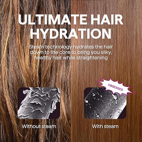Wavytalk Pro Steam Hair Straightener Brush, Steamline Pro 3-in-1 Straightening Brush for Curly Hair, Fast Salon Results with Less Damage, Anti-Frizz and Hair Nourishment