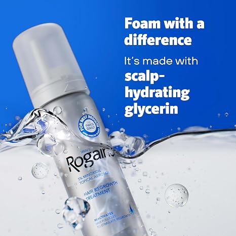 Men's Rogaine 5% Minoxidil Topical Foam, Unscented, 3 Mo Supply, 3x 2.11 Oz