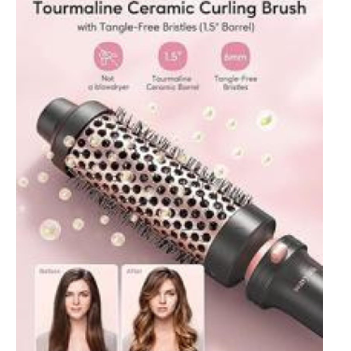 Wavytalk Thermal Brush, Heated Round Brush, 1 1/2 inch Thermal Brush Blowout Look with Detachable Brush Head, Thermal Round Brush Dual Voltage for Travel, Rose Gold - Color Rose Gold