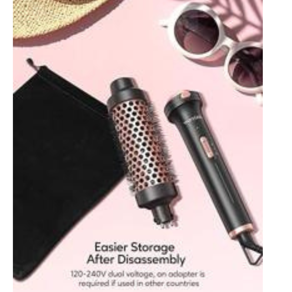 Wavytalk Thermal Brush, Heated Round Brush, 1 1/2 inch Thermal Brush Blowout Look with Detachable Brush Head, Thermal Round Brush Dual Voltage for Travel, Rose Gold - Color Rose Gold