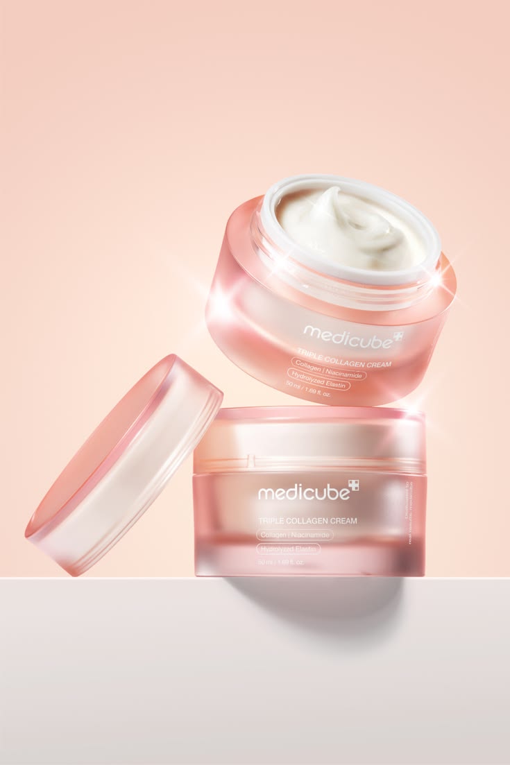 Medicube Triple Collagen Cream - Hydrating & Firming Moisturizer with Hyaluronic Acid, Premium Elastin, Shea Butter - Wrinkle Care & Boosts Elasticity - Korean Skincare, 1.69 oz