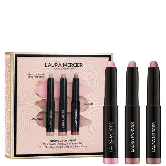 Laura Mercier - Crème de la Crème Mini Caviar Stick Eyeshadow Trio - Ed Rose Meringue, Strapless, Wild Rose